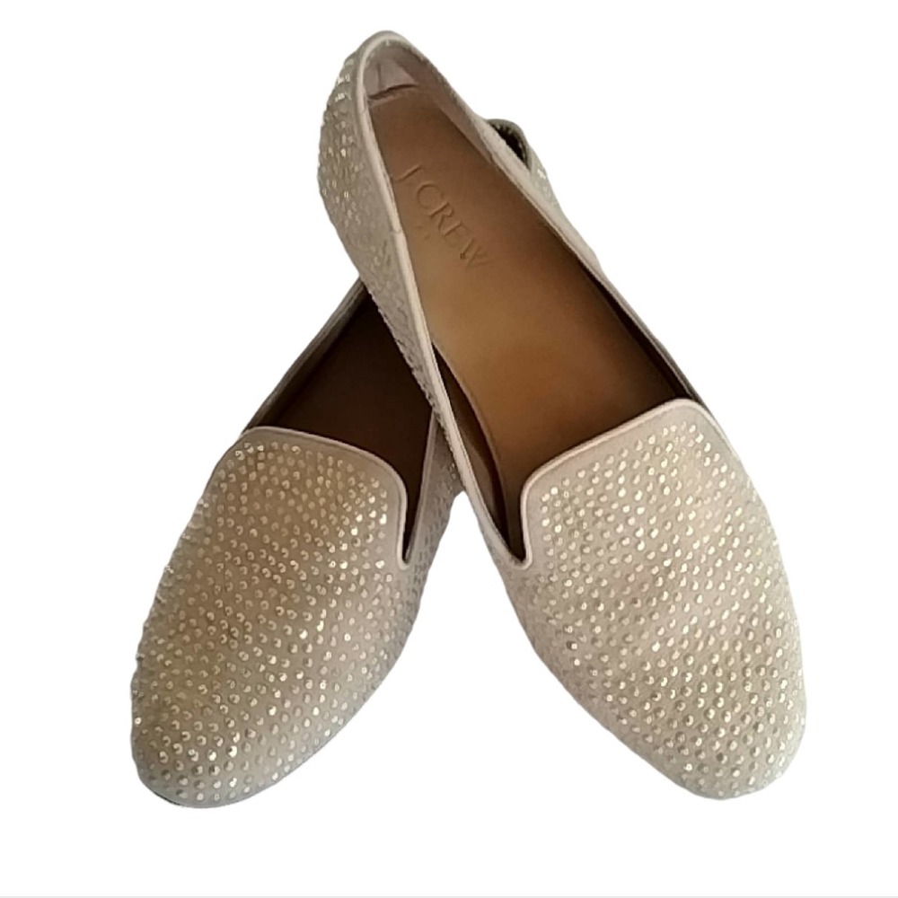J. Crew ‘Addie’ Gold Studded Flats